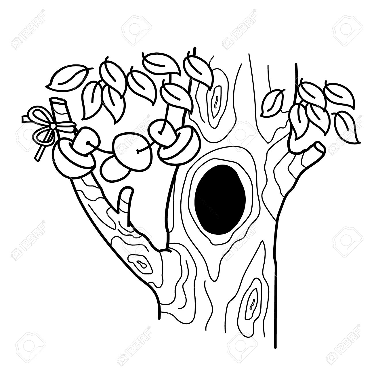 1300x1300 Coloring Page Outline Of Cartoon Tree With A Hollow. Home