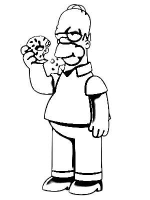300x400 Homer Simpson Cartoon Sketch