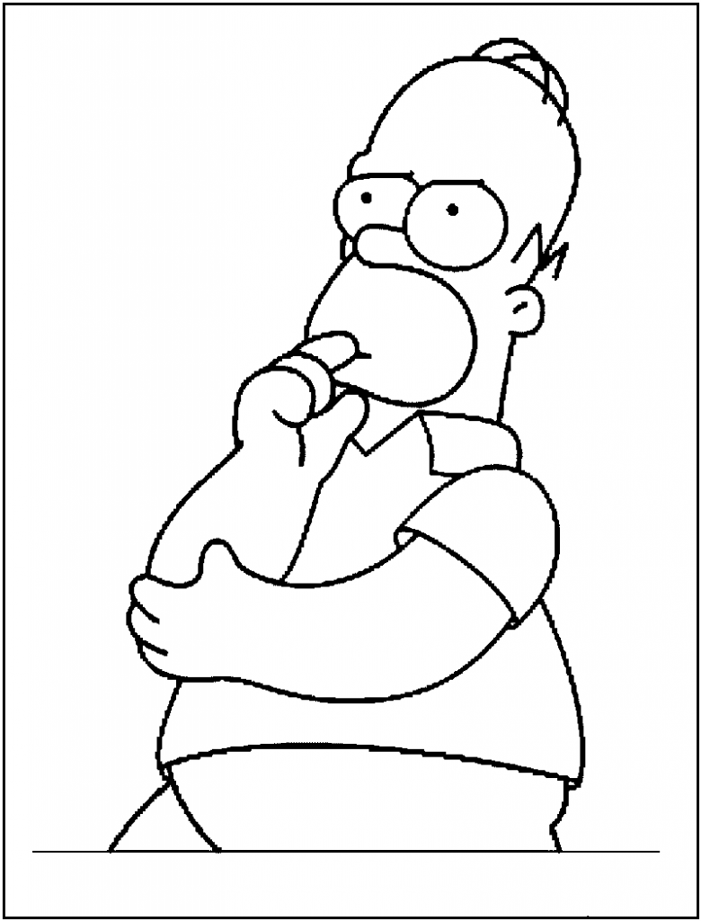 780x1024 Homer Simpson Coloring Page Cartoon Coloring Pages