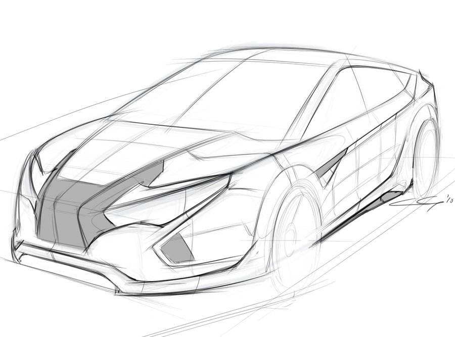 900x667 Honda Crx Front Sketch By Cabg