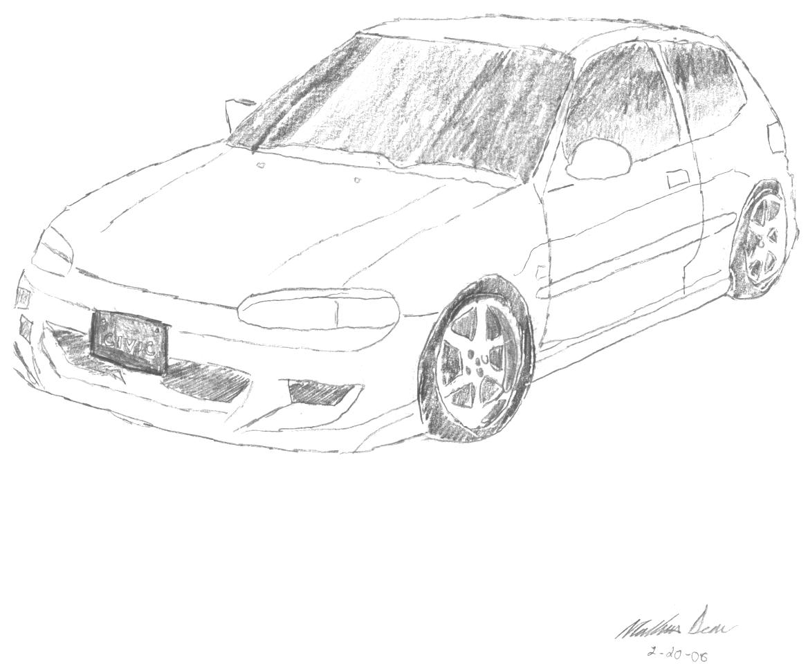 1168x960 Honda Civic Drawing By Nastynatedirtydean