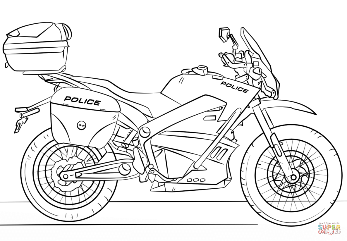 1186x824 Police Motorcycle Coloring Page Free Printable Coloring Pages