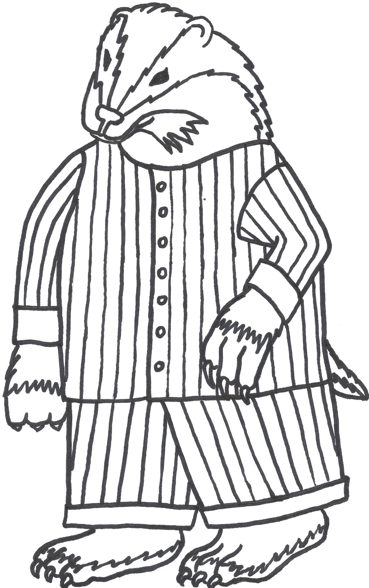 1242x1977 Vector Of A Cartoon Angry Honey Badger Outlined Coloring Page By