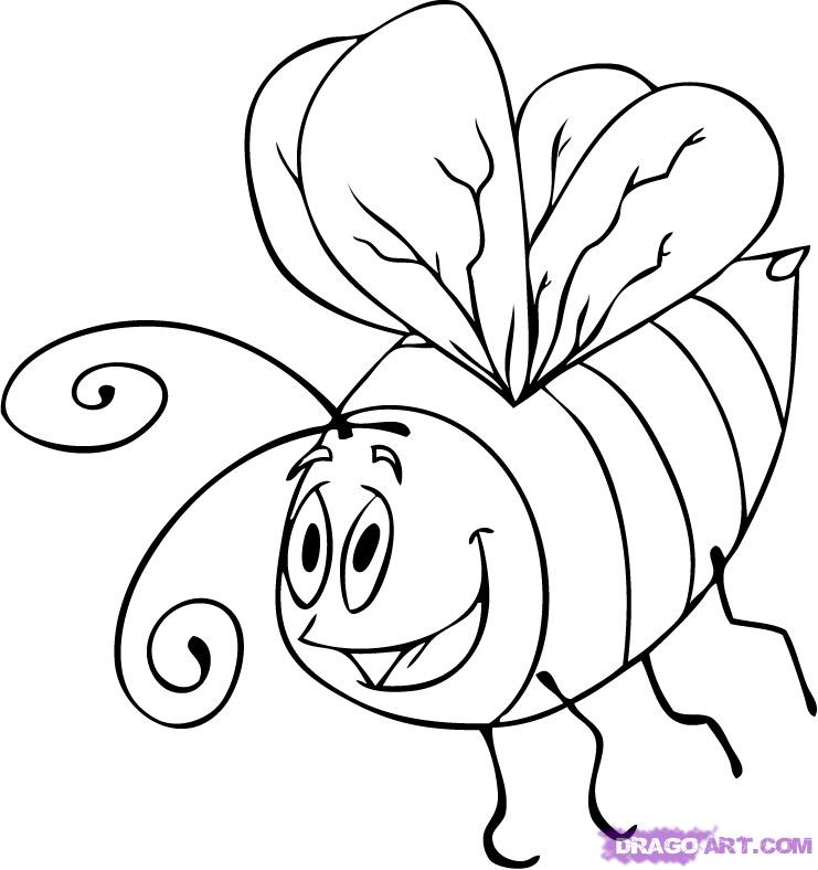 741x788 Coloring Pages Draw A Bee Cute Honey Download Free For Kids