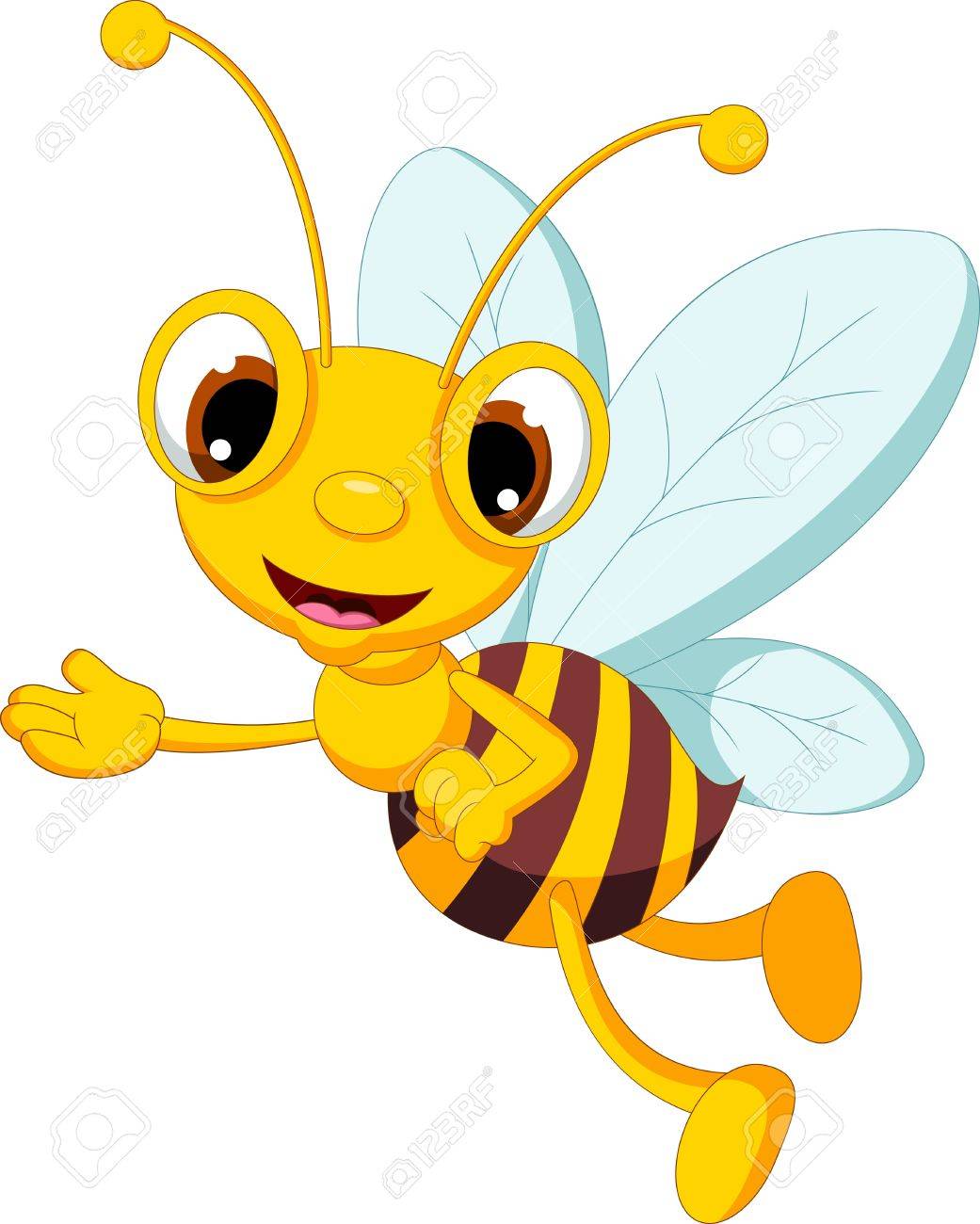 1041x1300 Funny Bee Cartoon Waving Royalty Free Cliparts, Vectors, And Stock