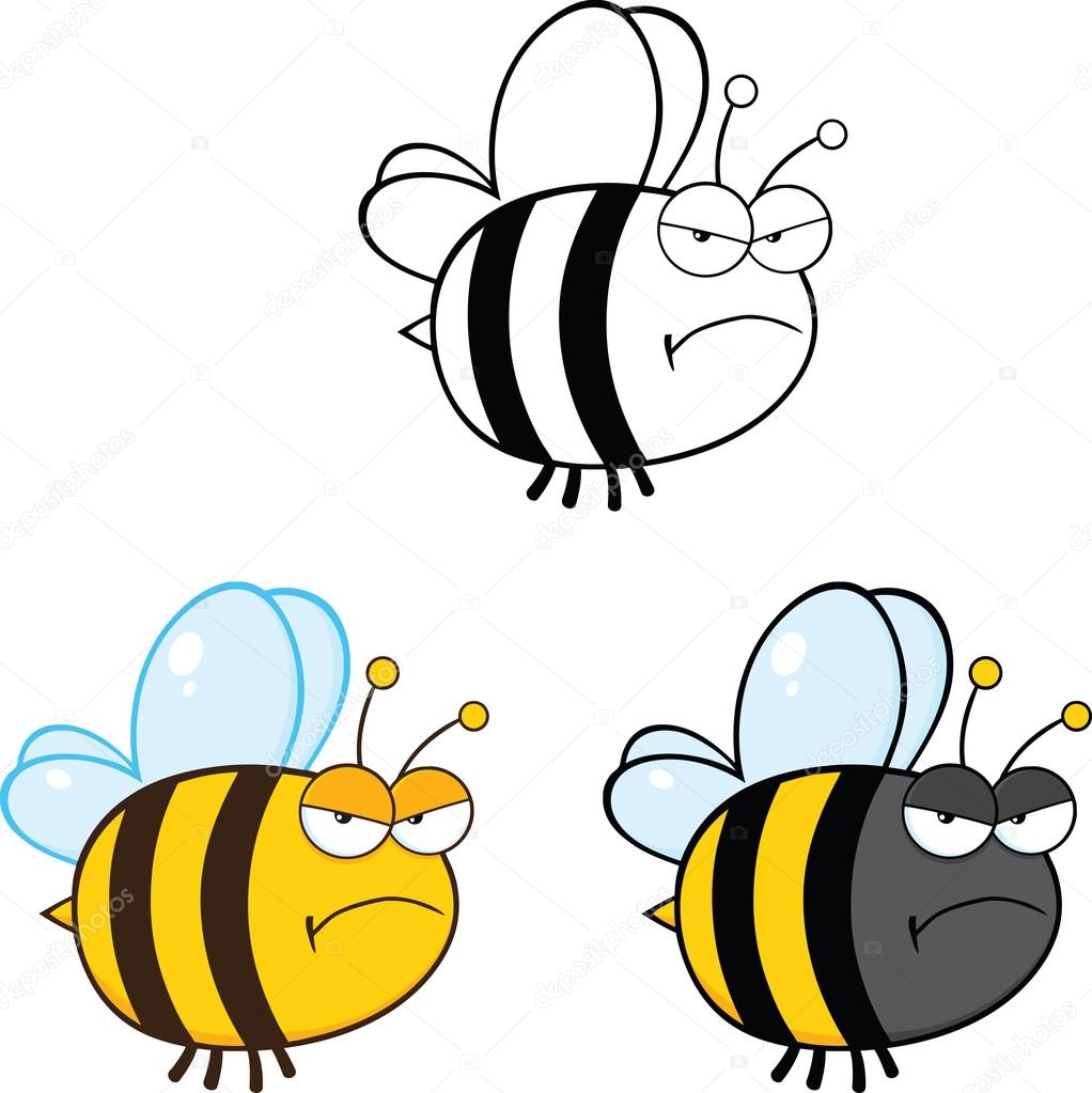 1022x1023 Cute Bee Cartoon Characters. Set Collection 2 Stock Photo