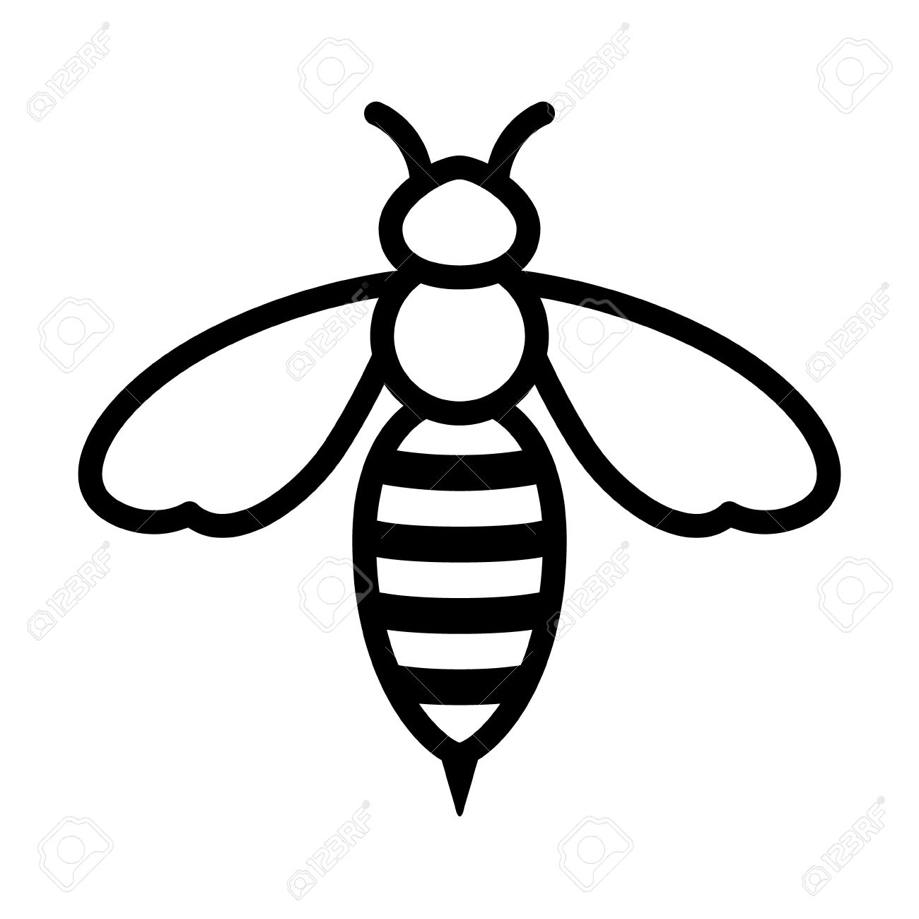 1300x1300 Honey Bee Or Wasp Line Art Icon For Apps And Websites Royalty Free