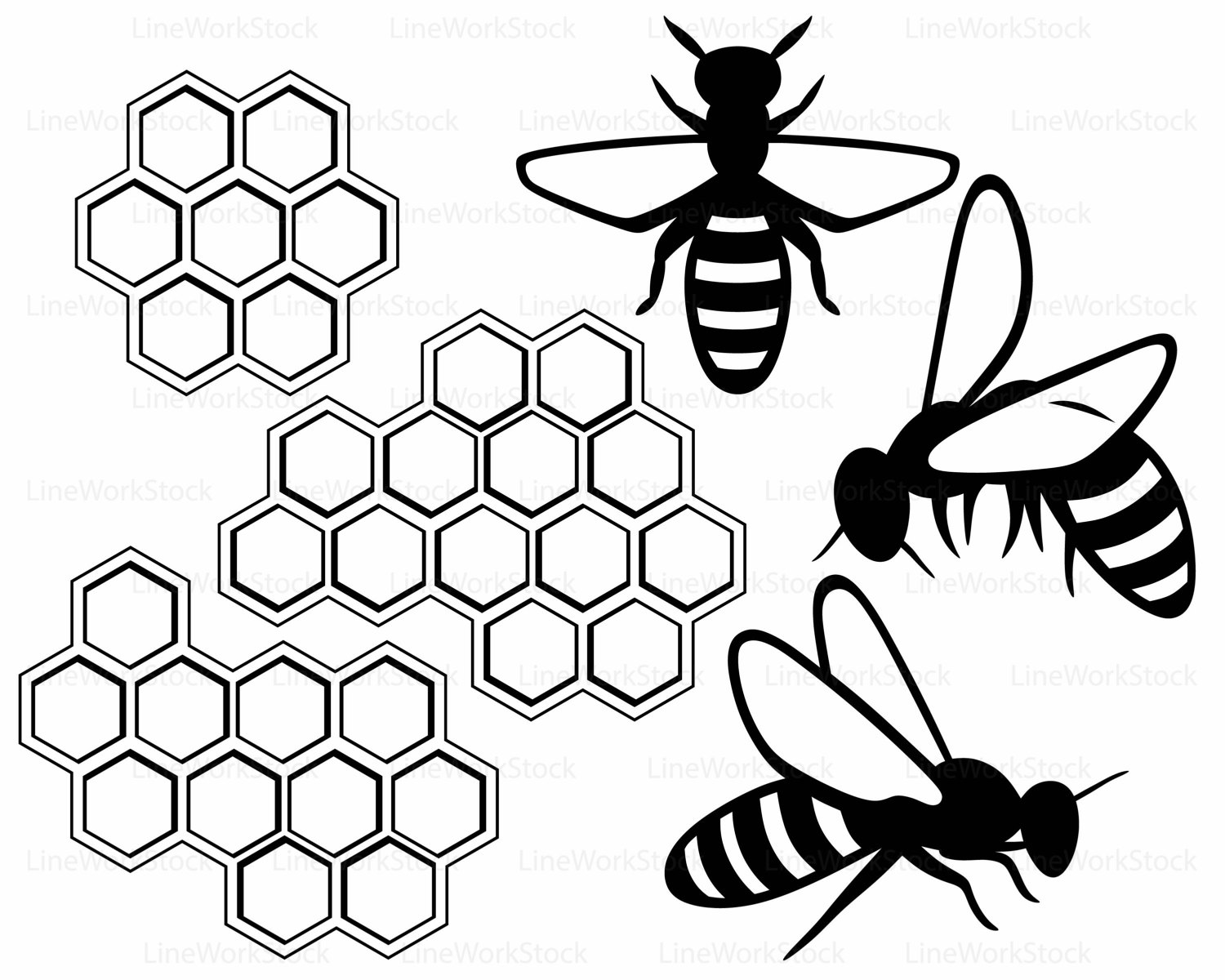 1500x1200 Bees Svgees Knees Cliparthoney Svghoneycomb Silhouetteinsect