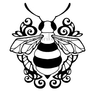 354x349 Collection Of Bee Line Art Tattoo Design