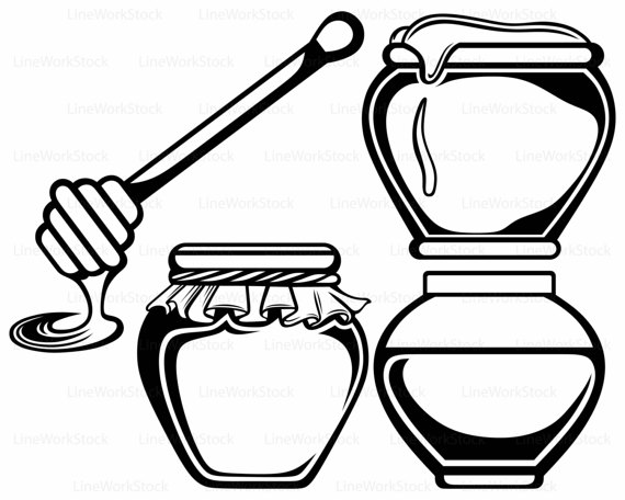 570x456 Wooden Honey Pot Svghoney Cliparthoney Svgsilhouettefood