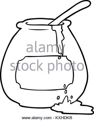 300x387 Freehand Retro Cartoon Honey Pot Stock Vector Art Amp Illustration