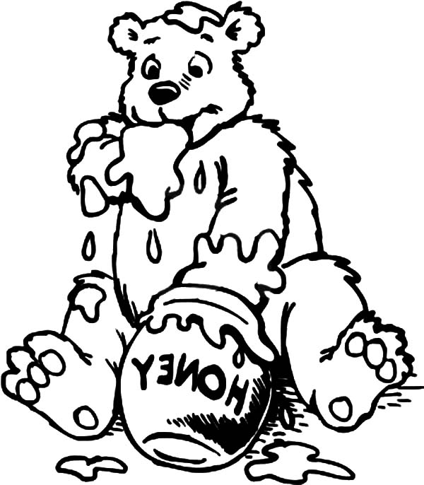 600x686 Honey Bear Hug Honey Pot Coloring Pages Coloring Sky