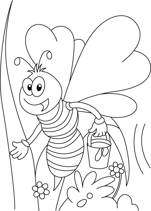 530x740 Kansas Honey Bee Coloring Pages