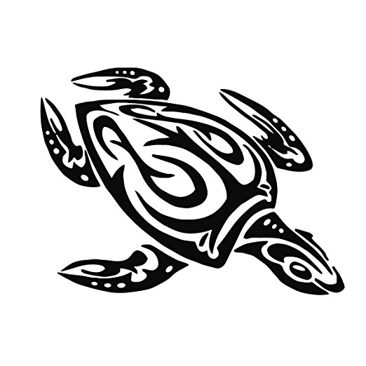 522x522 Sea Turtle Tribal Water Monster Vinyl Window Decal