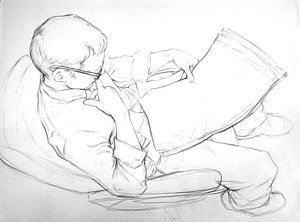 300x222 Figure Study From A Bird's Eye View Drawing By Jennifer Soriano