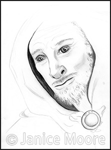 222x300 And Hooded Man Ancient Fantasy Story Illustration