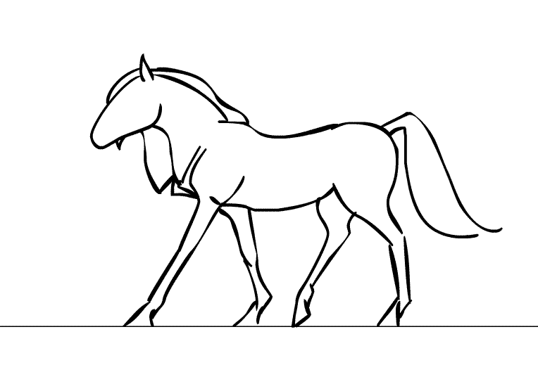 764x556 Draw Horse Hoof Walking