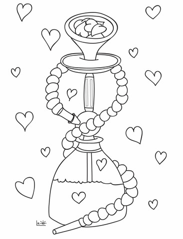 367x480 Hookah With Hearts Coloring Page Free Printable Coloring Pages