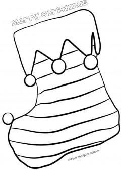 242x338 Printable Coloring Pages Of Christmas Stocking With Horizontal