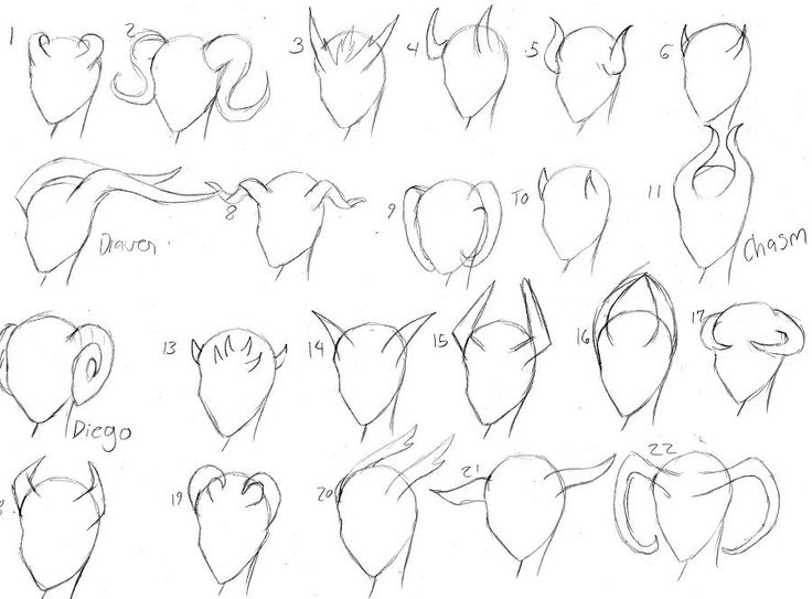 736x543 Demon Horns Chart Sketches Horn, Sketches And Drawings