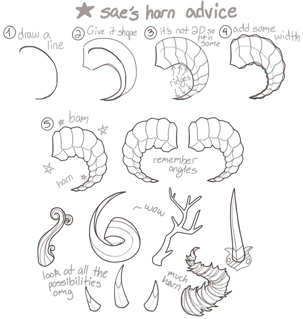 1024x1080 How I Draw Horns By Kinsae