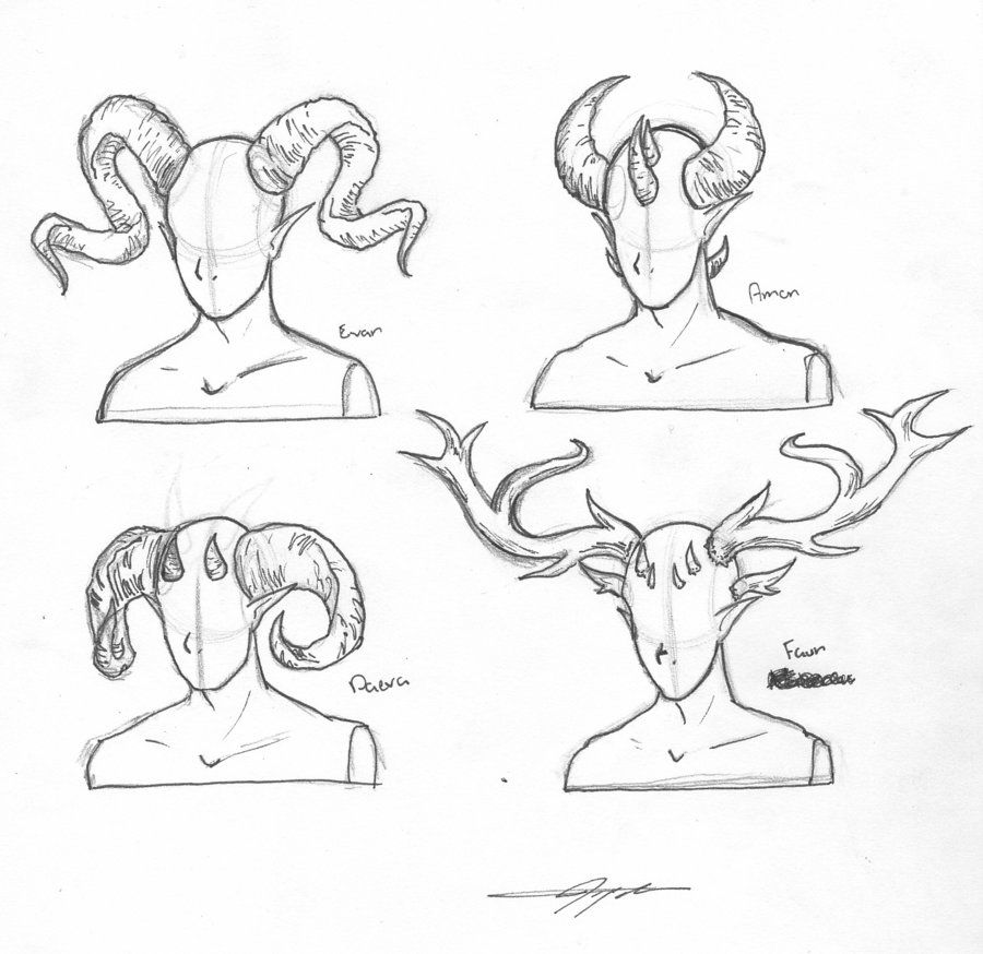 900x874 How To Draw Demon Horns