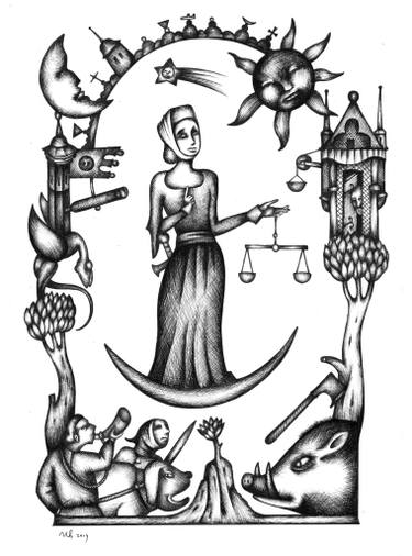 375x506 Horoscope Drawings For Sale Saatchi Art