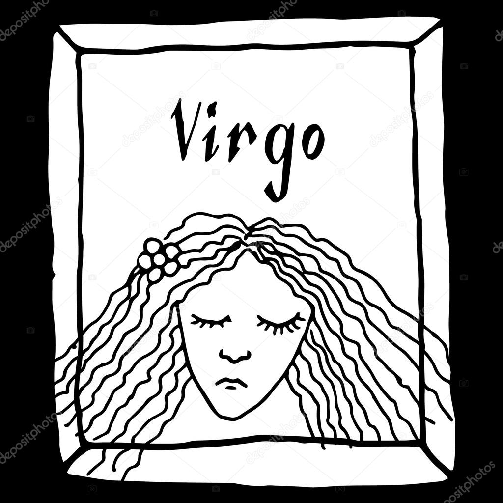 1024x1024 Virgo Horoscope Sign Vectorized Hand Draw Stock Vector Zelena
