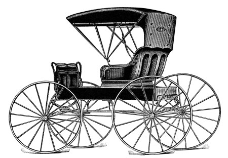450x312 Vintage Horse Buggy Clip Art, Black And White Clipart, Antique