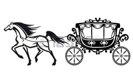 450x280 Silhouette Image Horse Drawn Carriage Royalty Free Cliparts