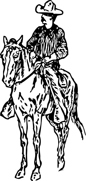 282x589 Cowboy On Horse Clip Art