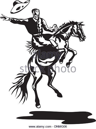 403x540 Cowboy Riding Horse Stock Vector Images