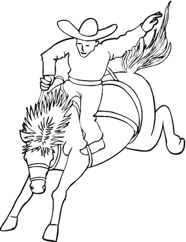 368x480 Cowboy On The Horse Coloring Page Free Printable Coloring Pages