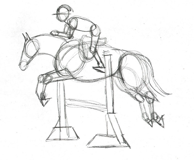 640x528 Pencils Ready Draw A Jumping Show Horse Drawing Lessons