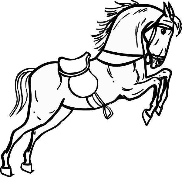 600x582 Horse Jumping Clipart Black And White
