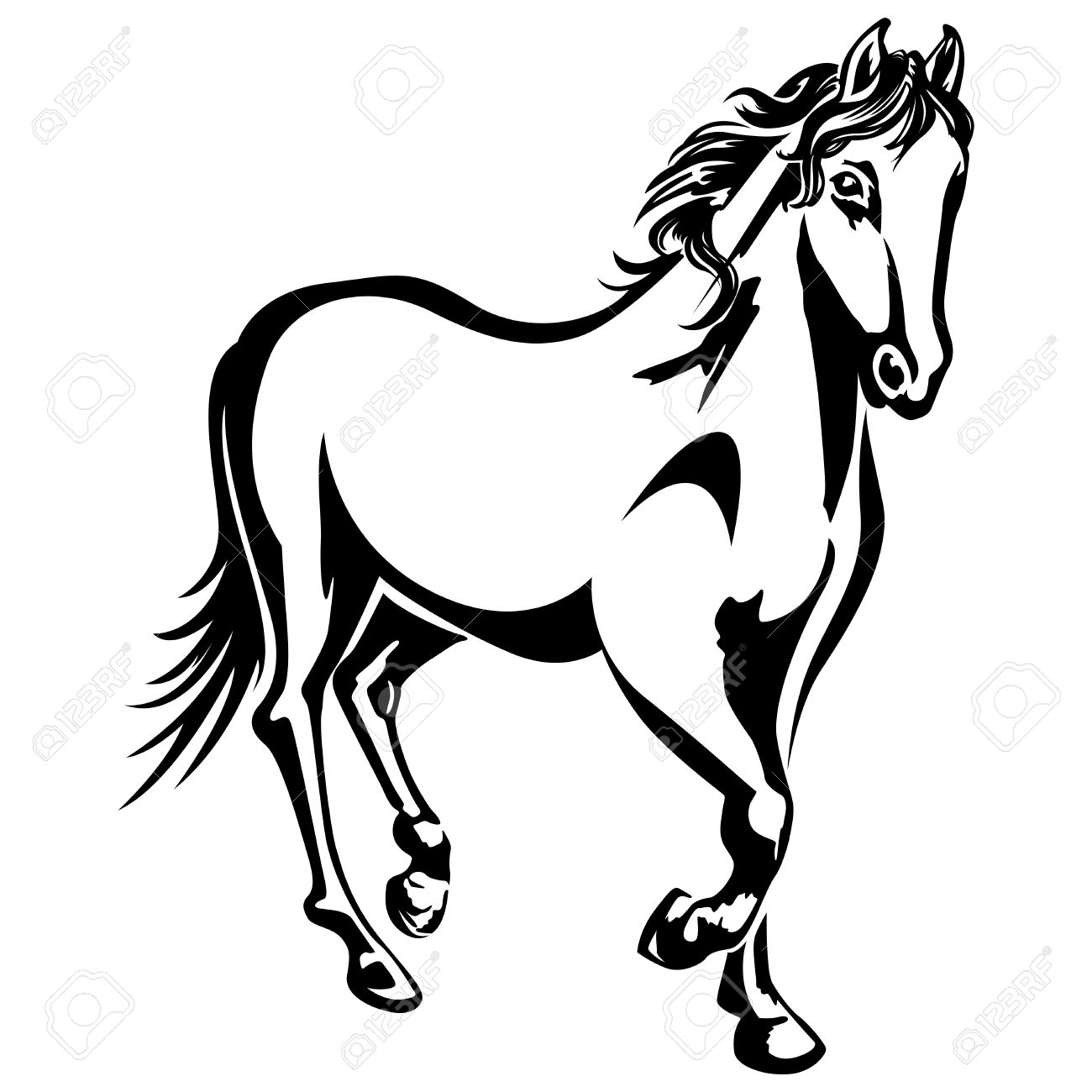 Horse Black And White Drawing at GetDrawings | Free download