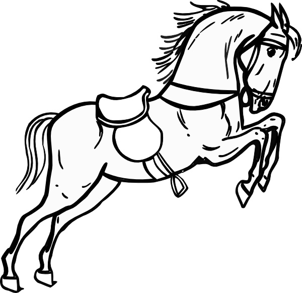 600x582 Jumping Horse Outline Clip Art Free Vector In Open Office Drawing