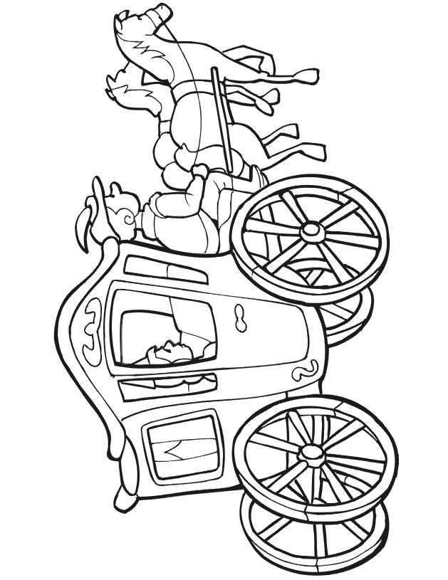 629x815 Horse And Carriage Coloring Pages