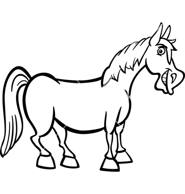 380x400 Farm Horse Cartoon For Coloring Book Vector 1176260