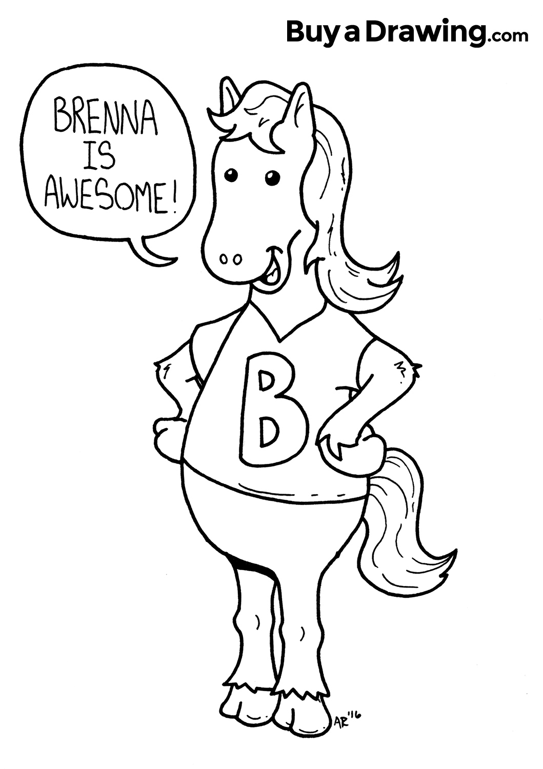 1059x1500 A Simple Cartoon Horse Drawing For Brenna