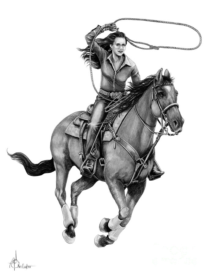 683x900 Cowgirls Drawings Fine Art America