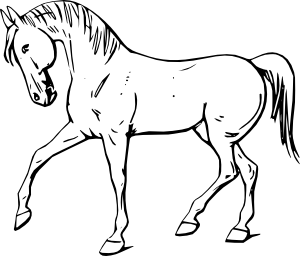 300x256 Walking Horse Outline Clip Art Free Vector 4vector