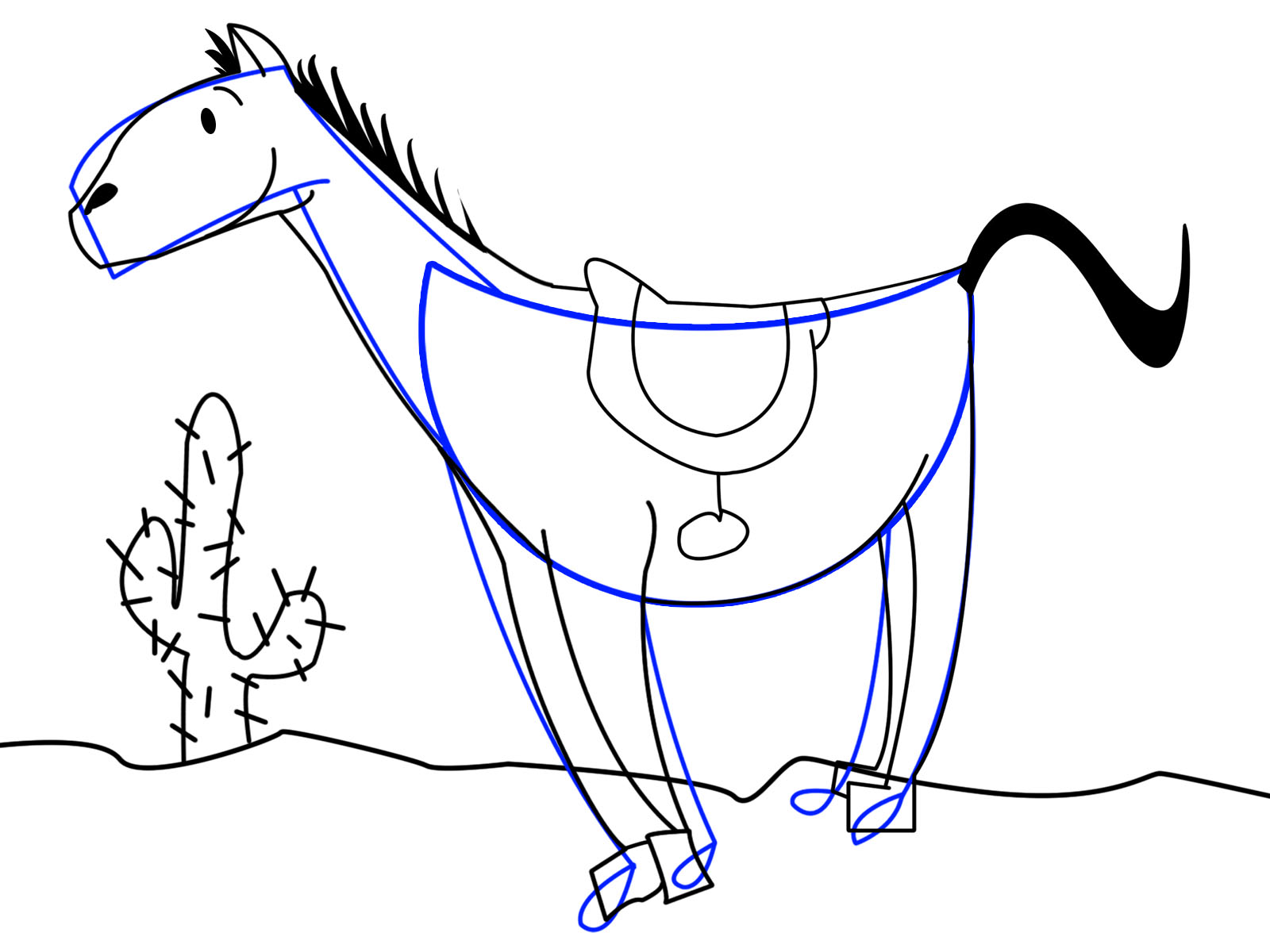 1600x1200 Cartoon Drawings Of Horses