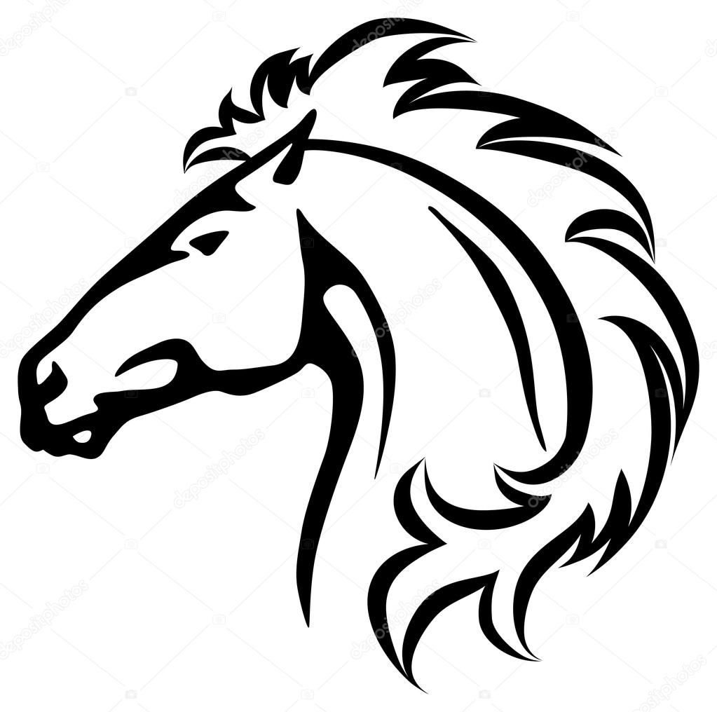 1023x1016 Wild Horse's Head Stock Vector Anilin