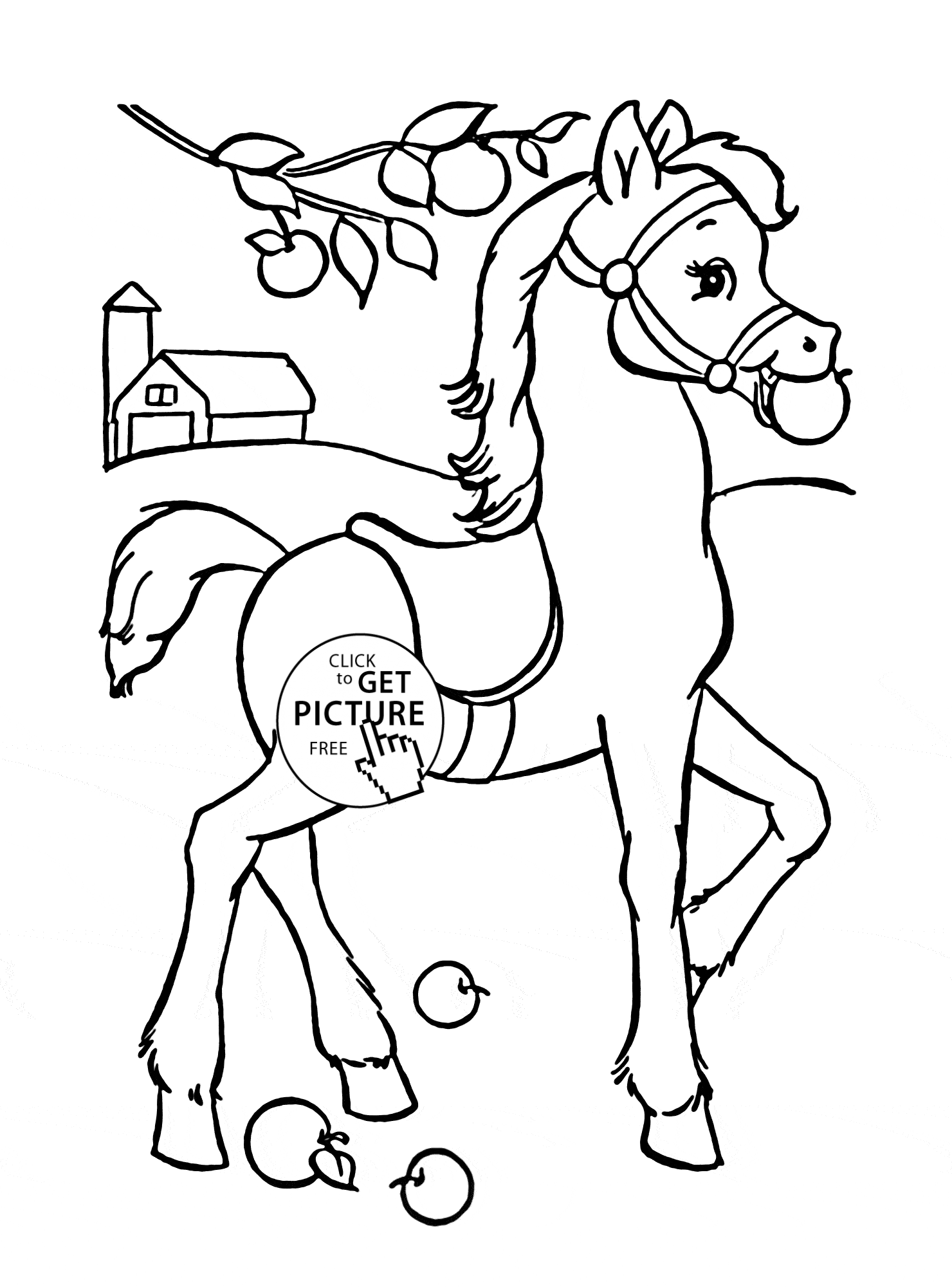 1480x2000 Funny Horse Coloring Page For Kids, Animal Coloring Pages