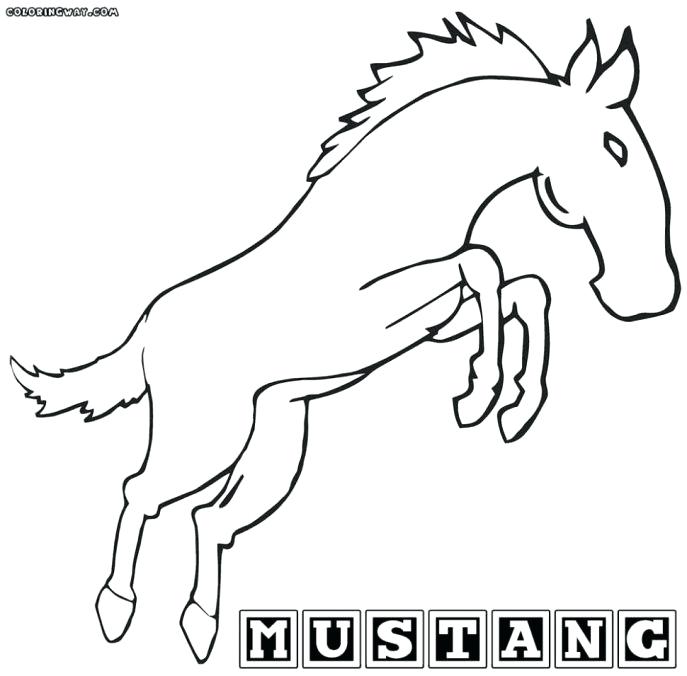687x676 Mustang Horse Coloring Pages Simple Horse Drawings For Kids Images