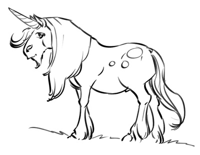 400x311 Best Unicorn Outline