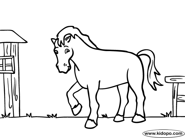 630x470 Farm Horse Coloring Page