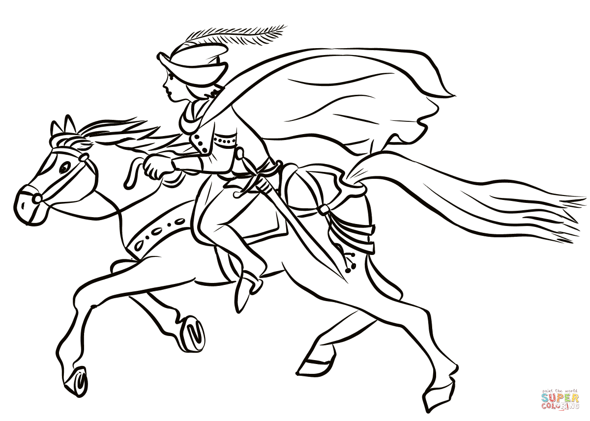 1200x857 Prince On Horse Coloring Page Free Printable Coloring Pages