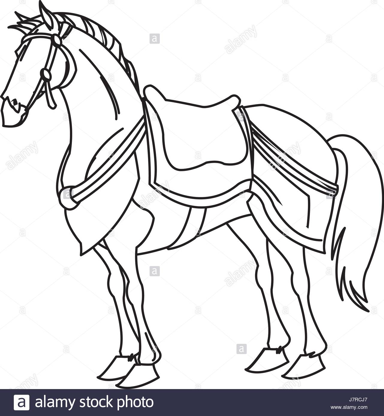 1281x1390 Drawing Horse Of Warrior Samurai Animal Stock Vector Art